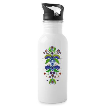 Folklore Flower Costume - Kurbits - Water bottle with straw - white - Right
