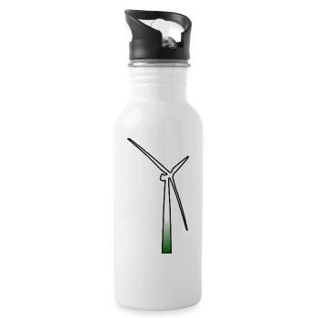 windmill windmill wind turbine windrad11 - Water bottle with straw - white - Right