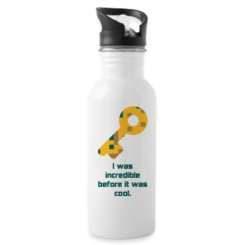 incredible cool Geschenkidee Schlüssel Motto - Trinkflasche mit integriertem Trinkhalm - Weiß - Rechts