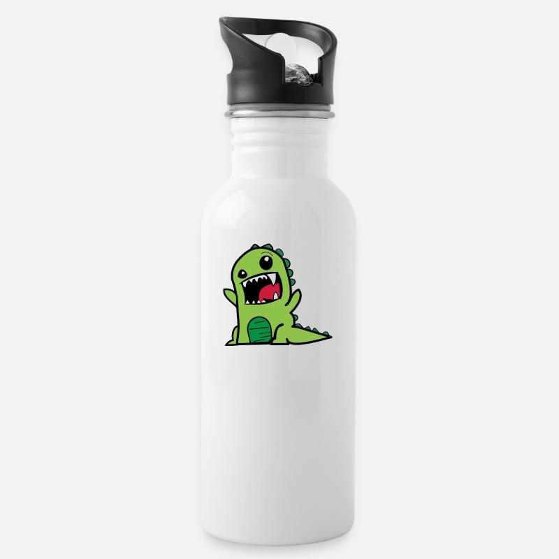 Monster - Trinkflasche mit integriertem Trinkhalm - Weiß