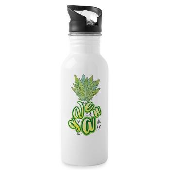 Idée de cadeau de végétarien végétarien - Gourde avec paille intégrée - blanc - Droite