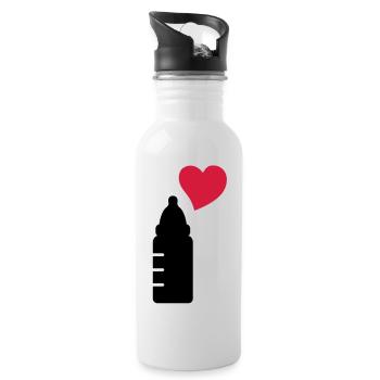 babyflasche_love_2__f2 - Water bottle with straw - white - Right