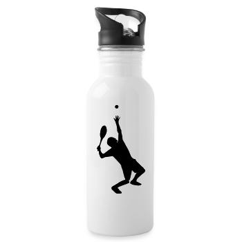 Tennis - Trinkflasche mit integriertem Trinkhalm - Weiß - Rechts