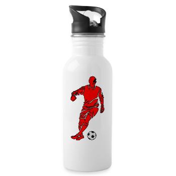 Soccer - Trinkflasche mit integriertem Trinkhalm - Weiß - Rechts