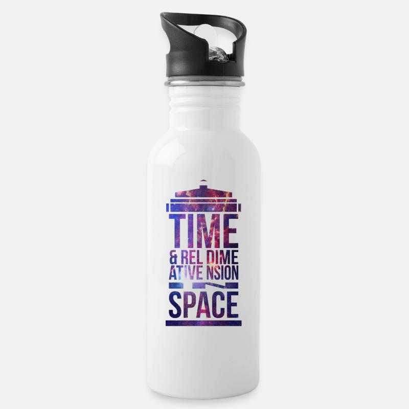 TARDIS - Trinkflasche mit integriertem Trinkhalm - Weiß