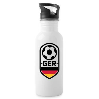 Badge de football allemand - Gourde avec paille intégrée - blanc - Droite