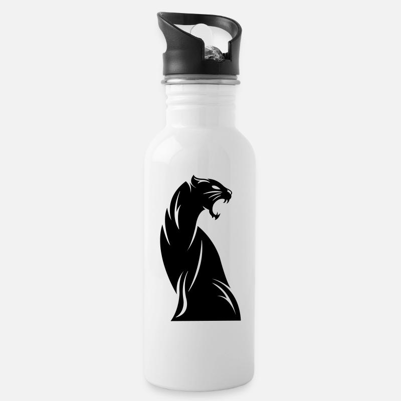 panther - Gourde avec paille intégrée - blanc