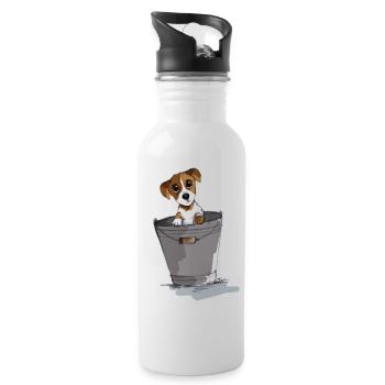 Puppy - Water bottle with straw - white - Right