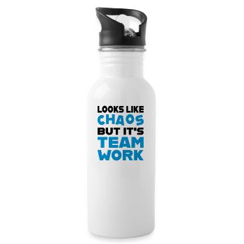 Travail d'équipe - Gourde avec paille intégrée - blanc - Droite