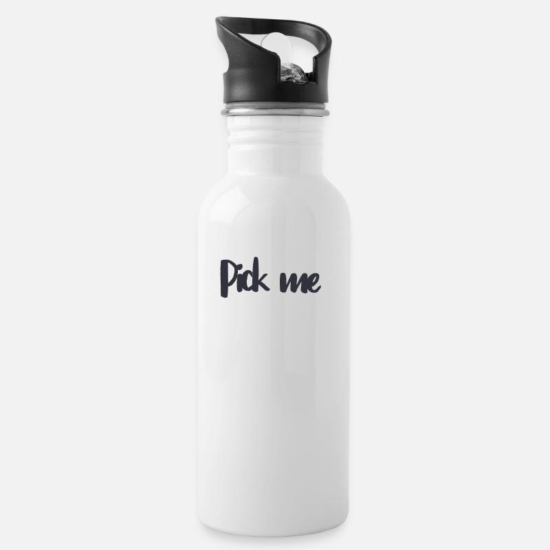 Funny text pick me - Water bottle with straw - white