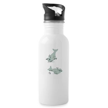 Robbe - Trinkflasche mit integriertem Trinkhalm - Weiß - Rechts