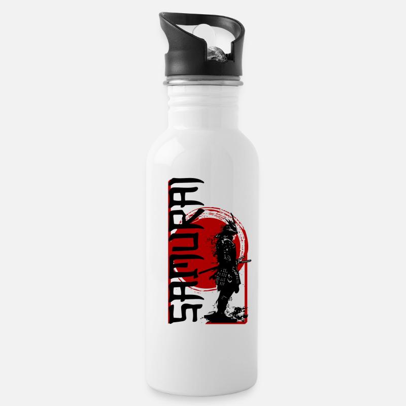 samouraï - Gourde avec paille intégrée - blanc