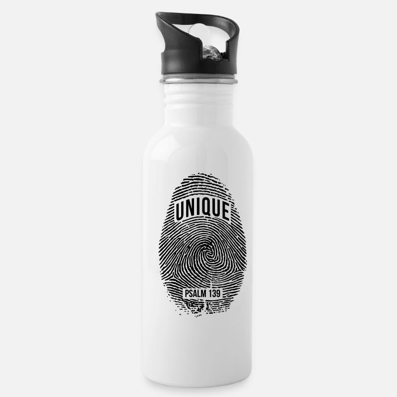 Unique - Trinkflasche mit integriertem Trinkhalm - Weiß