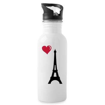 eiffel tower love - Trinkflasche mit integriertem Trinkhalm - Weiß - Rechts
