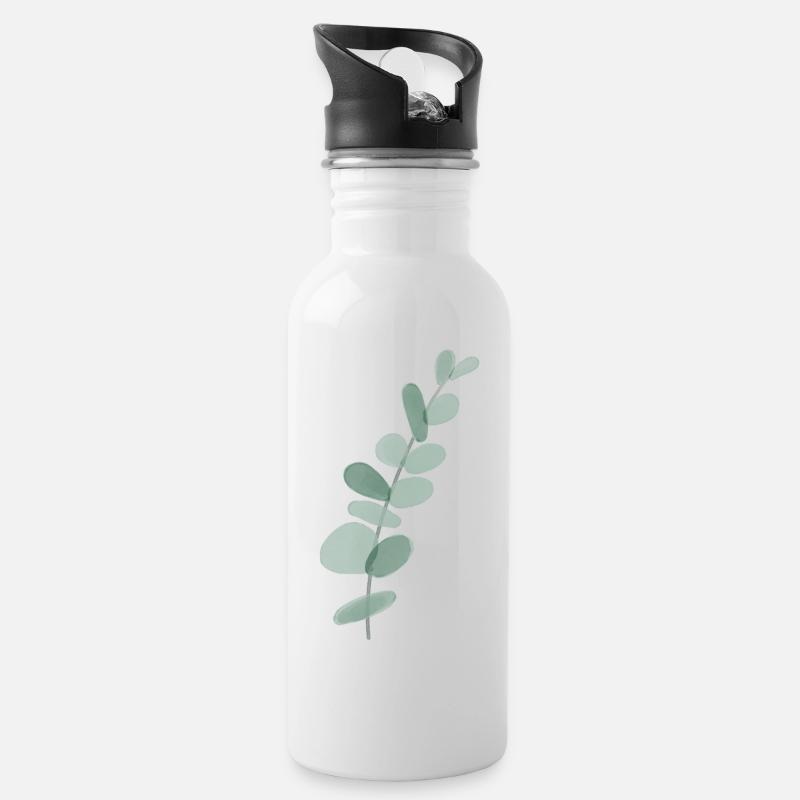 Eucalyptus - Gourde avec paille intégrée - blanc