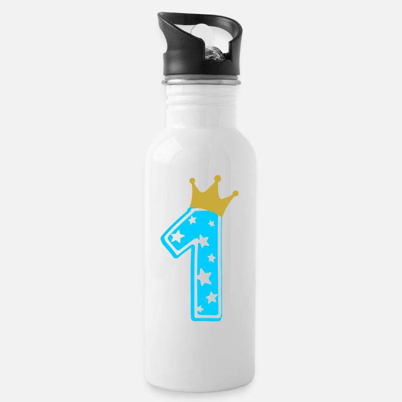 1 couronne 1er anniversaire 1 an - Gourde avec paille intégrée - blanc