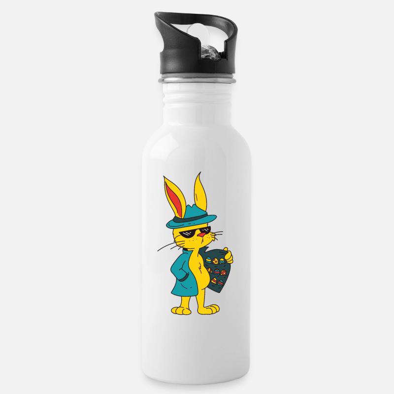 Lustige Oster Motive osterhase ostereier - Trinkflasche mit integriertem Trinkhalm - Weiß