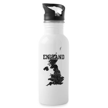 England Brick Map Texture - Water bottle with straw - white - Right