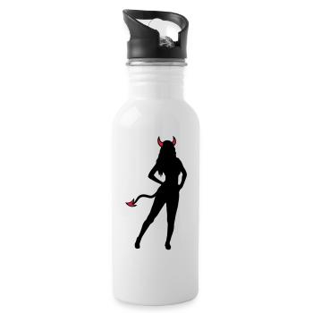 Teufel Hot Girl - Trinkflasche mit integriertem Trinkhalm - Weiß - Rechts