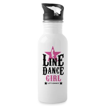 Line Dance Girl Line Dancing Country Music Saying - Water bottle with straw - white - Right