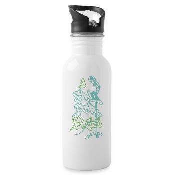 Ich Singe Kostenlos - Trinkflasche mit integriertem Trinkhalm - Weiß - Rechts