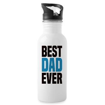 Best Dad Ever - Water bottle with straw - white - Right