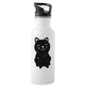Black Cat - Gourde avec paille intégrée - blanc - Droite