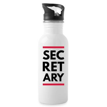 Secretary (Lines) - Water bottle with straw - white - Right