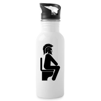 WC - Trinkflasche mit integriertem Trinkhalm - Weiß - Rechts