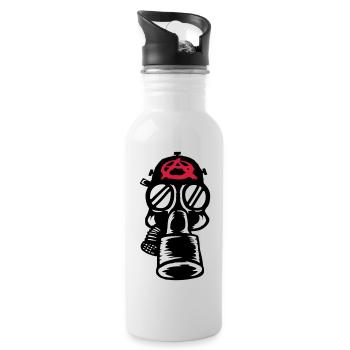 Anarchy Punk Gas Mask Rétro - Gourde avec paille intégrée - blanc - Droite