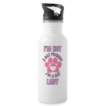 Cat Cats Crazy Cat Lady Cat Man - Water bottle with straw - white - Right
