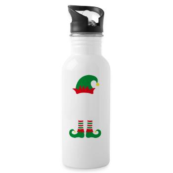 THE SOCCER ELF santas little helper christmas gift - Water bottle with straw - white - Right