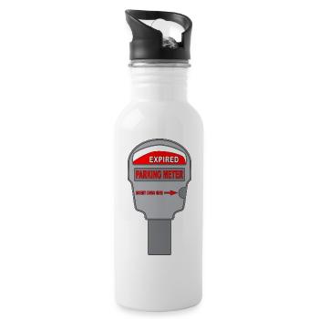 Parking Meter Expired - Water bottle with straw - white - Right