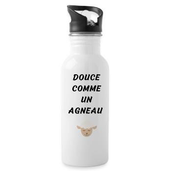 Douce comme un agneau - Gourde avec paille intégrée - blanc - Droite