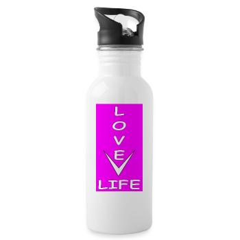 Love life - Water bottle with straw - white - Right