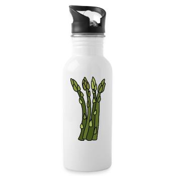 Spargel Zeit - Trinkflasche mit integriertem Trinkhalm - Weiß - Rechts
