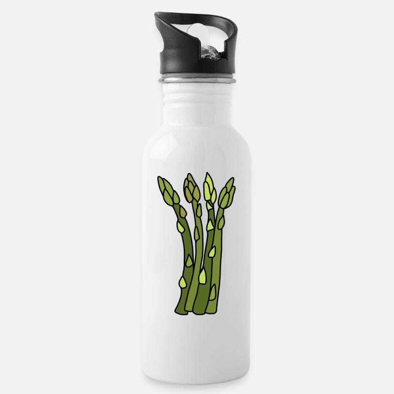 Temps des asperges - Gourde avec paille intégrée - blanc