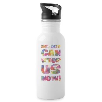 Nobody can stop us now! - Water bottle with straw - white - Right