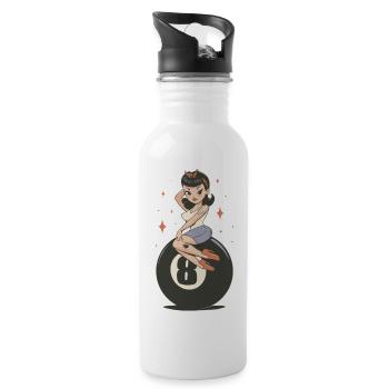 Rockabilly Girl - Water bottle with straw - white - Right