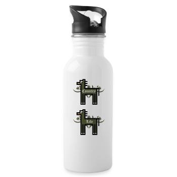 Countrylife Pferd - Trinkflasche mit integriertem Trinkhalm - Weiß - Rechts
