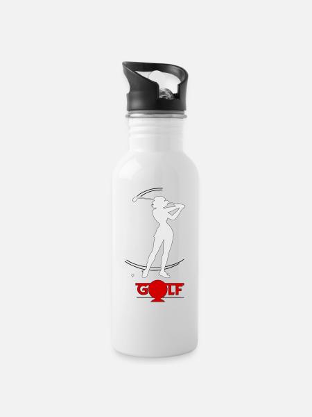 Golfeuse rétro - Gourde avec paille intégrée - blanc
