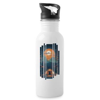 Camping Nature Hiking - Water bottle with straw - white - Right