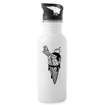 Brainfood 3 - Water bottle with straw - white - Right