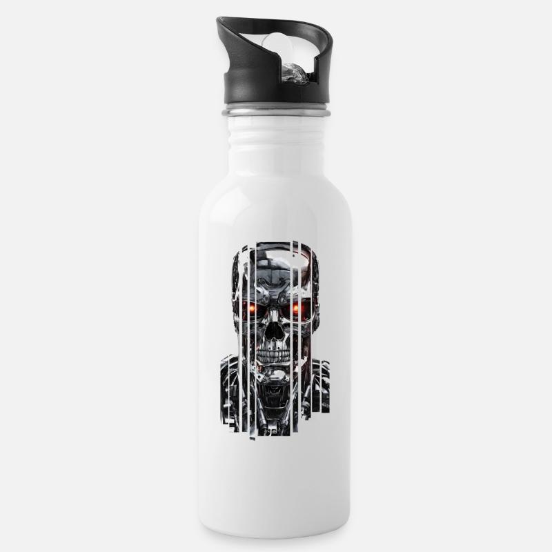 CSM 101 T-800 - Trinkflasche mit integriertem Trinkhalm - Weiß
