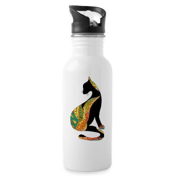 Cat - Water bottle with straw - white - Right