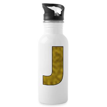 Lettre J Or - Gourde avec paille intégrée - blanc - Droite