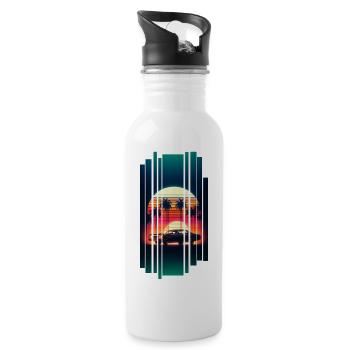 Voiture vintage California retrosunset - Gourde avec paille intégrée - blanc - Droite