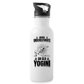 Yoga Oma - Trinkflasche mit integriertem Trinkhalm - Weiß - Rechts