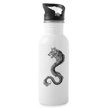 Dacian Draco Dacian Wolf Standarte - Trinkflasche mit integriertem Trinkhalm - Weiß - Rechts