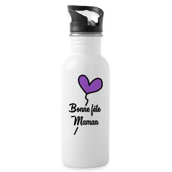 MOM. MOTHER'S DAY. HAPPY MOTHER'S DAY - Water bottle with straw - white - Right